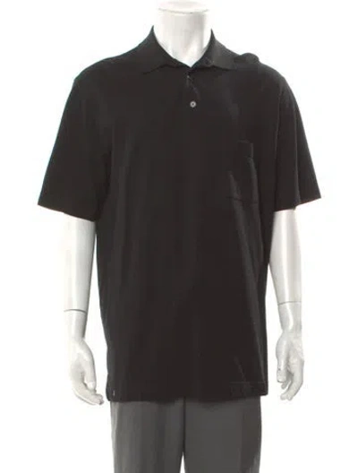 Pre-owned Hermes Collar Short Sleeve Polo Shirt In Black