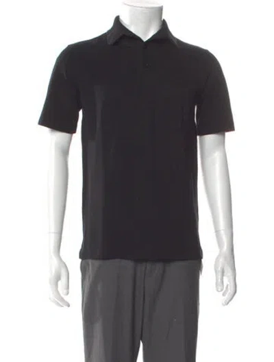 Pre-owned Hermes Collar Short Sleeve Polo Shirt In Black