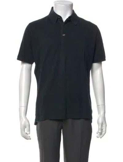 Pre-owned Hermes Collar Short Sleeve Polo Shirt In Black