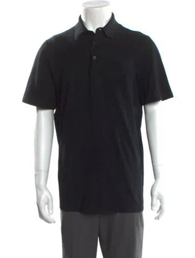 Pre-owned Hermes Collar Short Sleeve Polo Shirt In Black