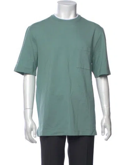 Pre-owned Hermes Collar Short Sleeve Polo Shirt In Blue/green