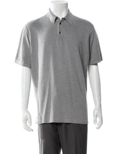 Pre-owned Hermes Collar Short Sleeve Polo Shirt In Gray