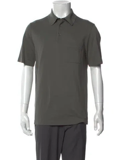Pre-owned Hermes Collar Short Sleeve Polo Shirt In Gray