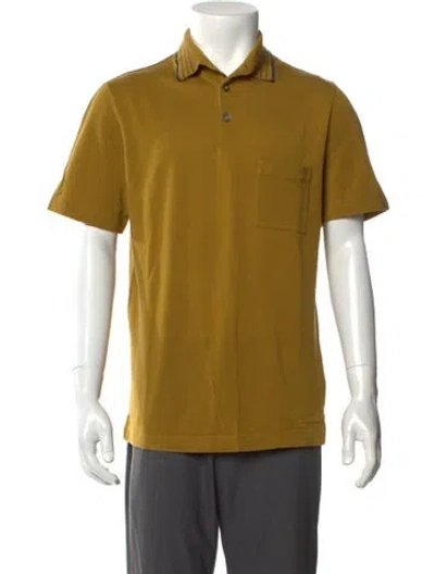 Pre-owned Hermes Collar Short Sleeve Polo Shirt In Green