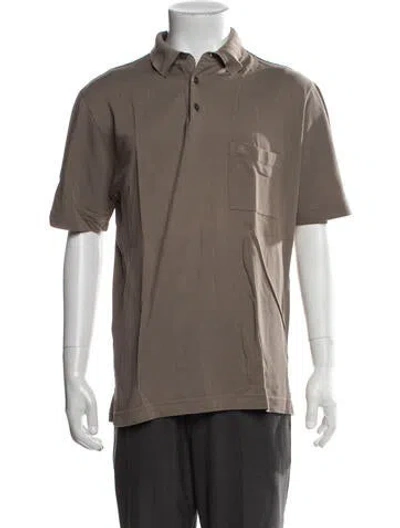 Pre-owned Hermes Collar Short Sleeve Polo Shirt In Grey