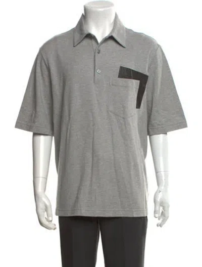 Pre-owned Hermes Collar Short Sleeve Polo Shirt In Grey