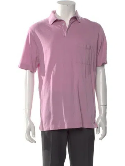 Pre-owned Hermes Collar Short Sleeve Polo Shirt In Pink