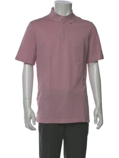 Pre-owned Hermes Collar Short Sleeve Polo Shirt In Purple