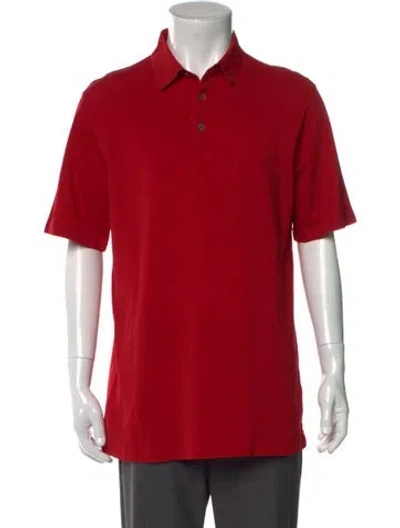 Pre-owned Hermes Collar Short Sleeve Polo Shirt In Red