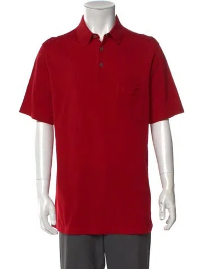 Pre-owned Hermes Collar Short Sleeve Polo Shirt In Red