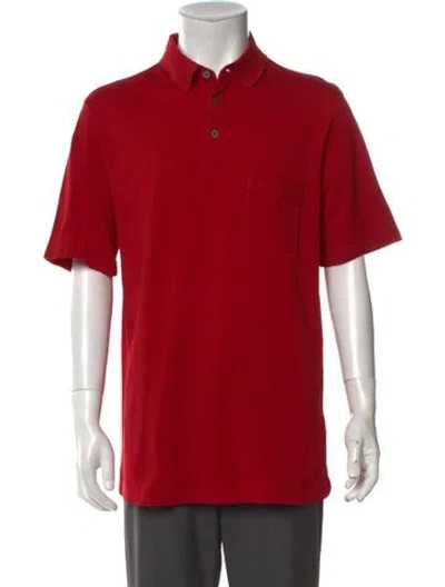 Pre-owned Hermes Collar Short Sleeve Polo Shirt In Red