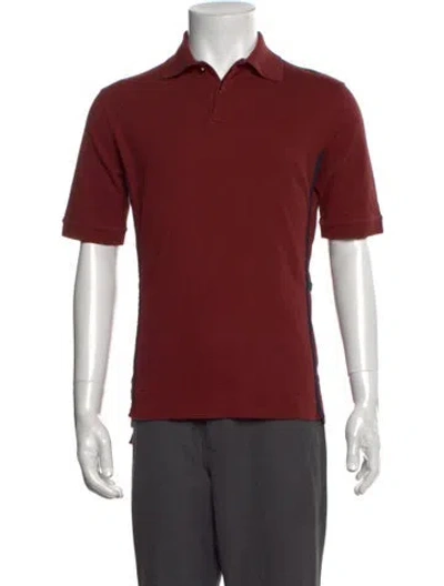 Pre-owned Hermes Collar Short Sleeve Polo Shirt In Red