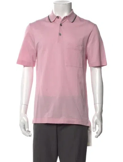 Pre-owned Hermes Collar Short Sleeve Polo Shirt W/ Tags In Pink