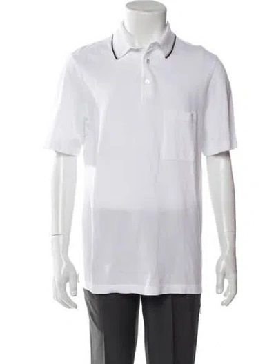 Pre-owned Hermes Collar Short Sleeve Polo Shirt In White