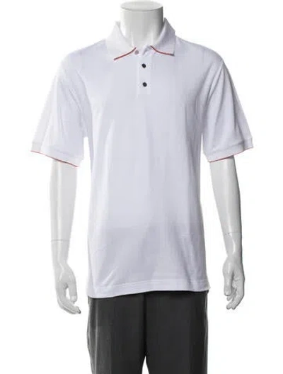 Pre-owned Hermes Collar Short Sleeve Polo Shirt In White