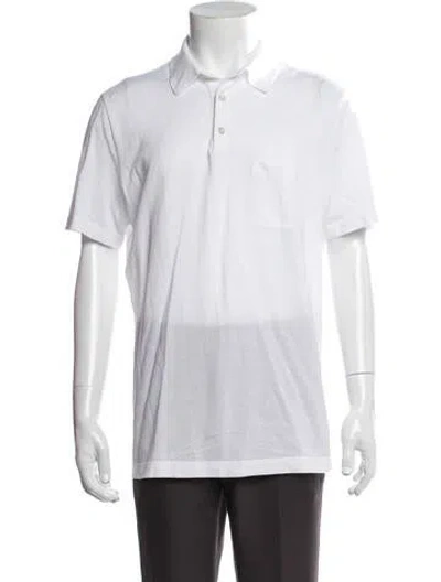 Pre-owned Hermes Collar Short Sleeve Polo Shirt In White