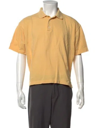 Pre-owned Hermes Collar Short Sleeve Polo Shirt In Yellow