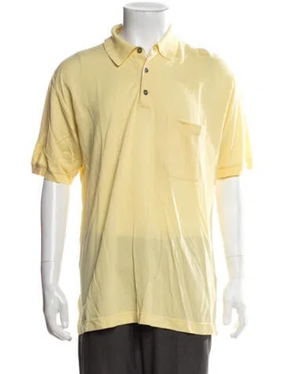 Pre-owned Hermes Collar Short Sleeve Polo Shirt In Yellow