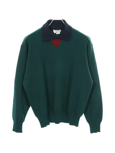 Pre-owned Hermes Collared Knit Sweater In Green