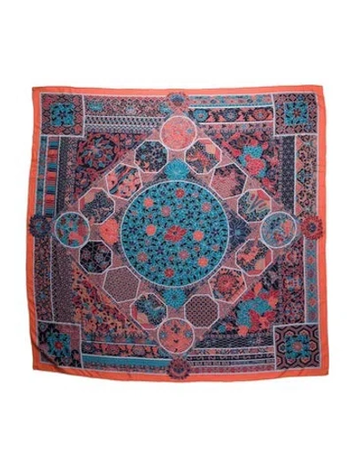 Pre-owned Hermes Collections Impériales Cashmere Shawl In Orange