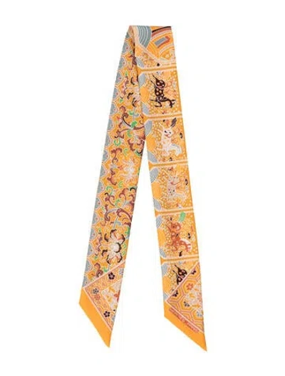 Pre-owned Hermes Collections Impériales Silk Twilly Scarf W/ Tags In Yellow