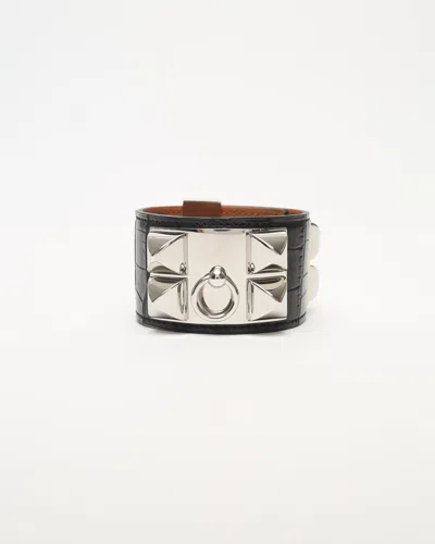 Pre-owned Hermes Hermès Collier De Chien Bracelet In Black