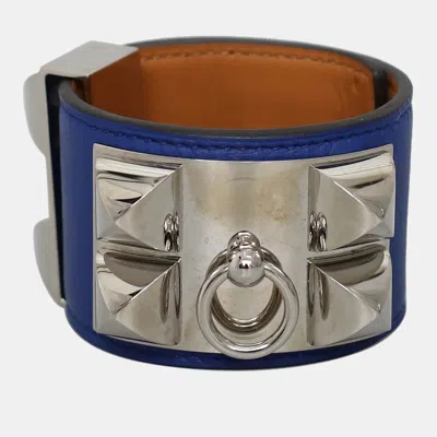 Pre-owned Hermes Collier De Chien Bracelet In Blue