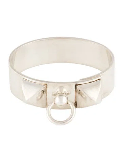 Pre-owned Hermes Collier De Chien Bracelet, Medium Model, 6.5" In Multi