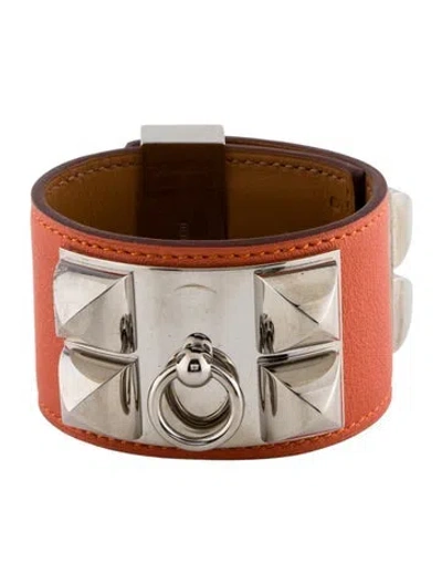 Pre-owned Hermes Collier De Chien Bracelet In Orange