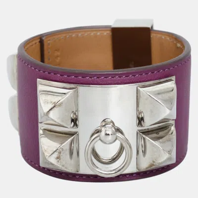 Pre-owned Hermes Collier De Chien Bracelet In Purple