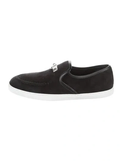 Pre-owned Hermes Collier De Chien Jour Sneakers In Black