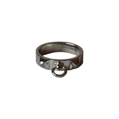 Pre-owned Hermes Collier De Chien Pm Rings Silver