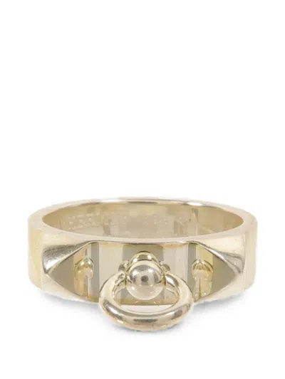 Pre-owned Hermes Collier De Chien Ring In Silver