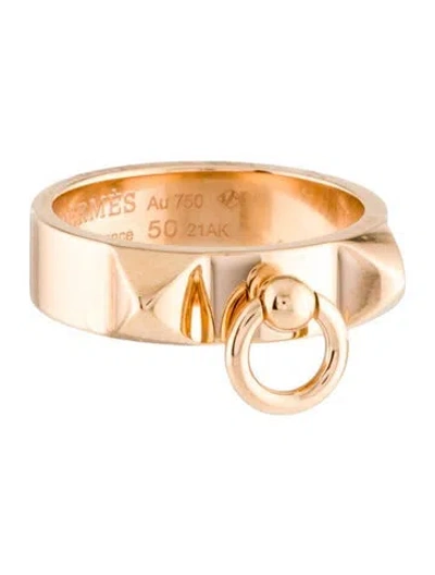 Pre-owned Hermes Collier De Chien Ring, Small Model In Multi