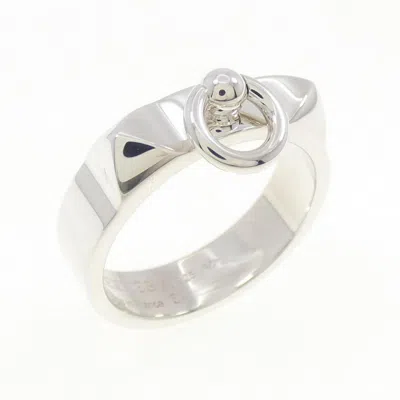 Pre-owned Hermes Collier De Chien Silver 925 Band Ring ()