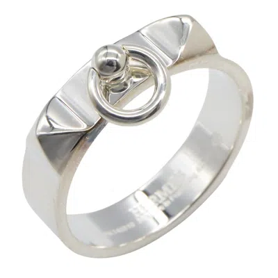 Pre-owned Hermes Collier De Chien Silver Silver 925 Band Ring ()