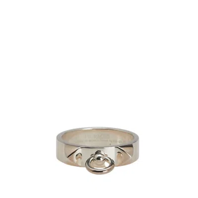 Pre-owned Hermes Collier De Chien Silver Silver 925 Band Ring ()