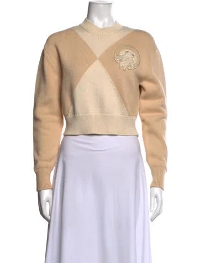 Pre-owned Hermes Colorblock Pattern Crew Neck Sweater W/ Tags In Neutral