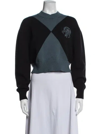 Pre-owned Hermes Colorblock Pattern Mock Neck Sweater In Black