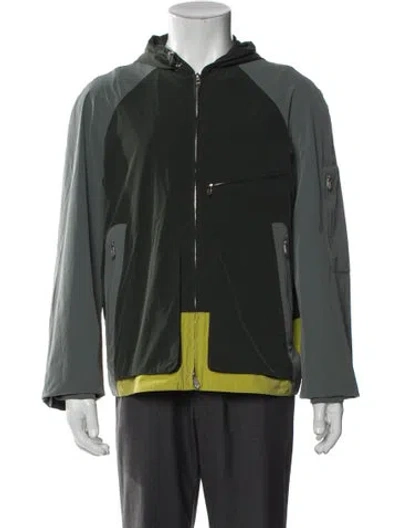 Pre-owned Hermes Colorblock Pattern Windbreaker In Green