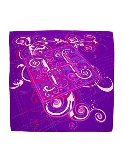 Pre-owned Hermes Comme Histories Silk Scarf In Purple