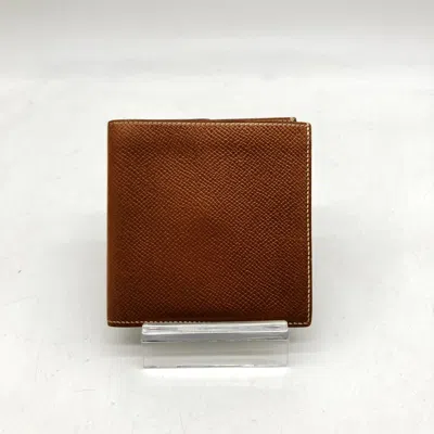 Pre-owned Hermes Hermès Compact Wallet In Brown Women's Leather () In Multi