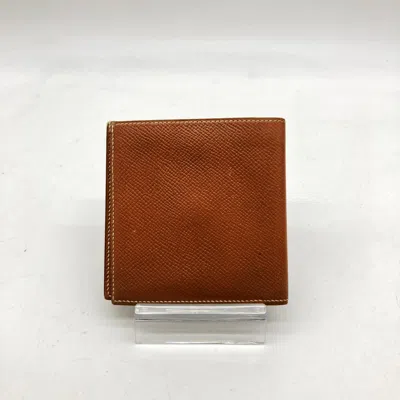 Pre-owned Hermes Hermès Compact Wallet In Brown Women's Leather () In Multi