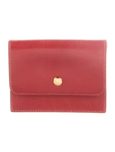 Pre-owned Hermes Compact Wallet In Red