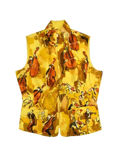 Pre-owned Hermes Concerto Silk Vest In Yellow