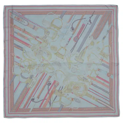Pre-owned Hermes Hermès Concours D Etriers Carree Geant Silk 140 - Mint Condition In Gray