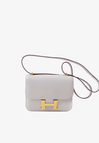 Hermes Constance 18 In Bleu Glacier Epsom Leather With Gold Hardware