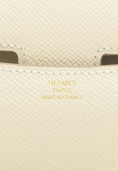 Hermes Constance 18 In Craie Epsom With Permabrass Hardware In White