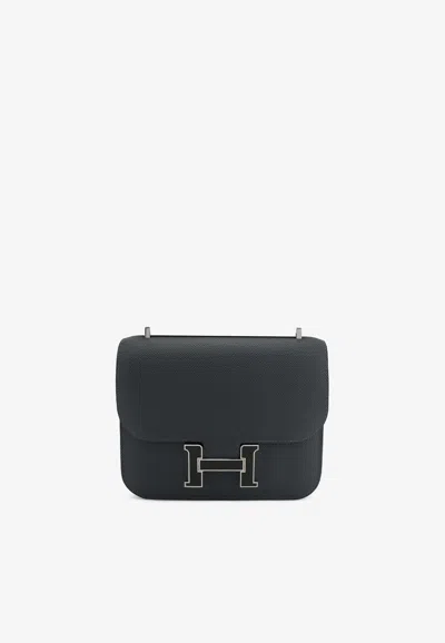 Pre-owned Hermes Constance 18 In Gris Misty Epsom Leather With Gris Fonce Enamel Hardware In Gray