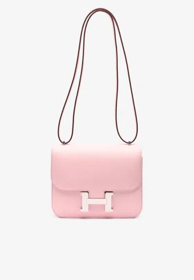 Hermes Constance 18 In Rose Sakura Swift Leather With Palladium Hardware